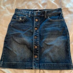 Hollister button up blue jean skirt